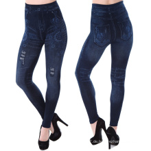 Frauen Freizeit Stretch Druck dünne Jeans